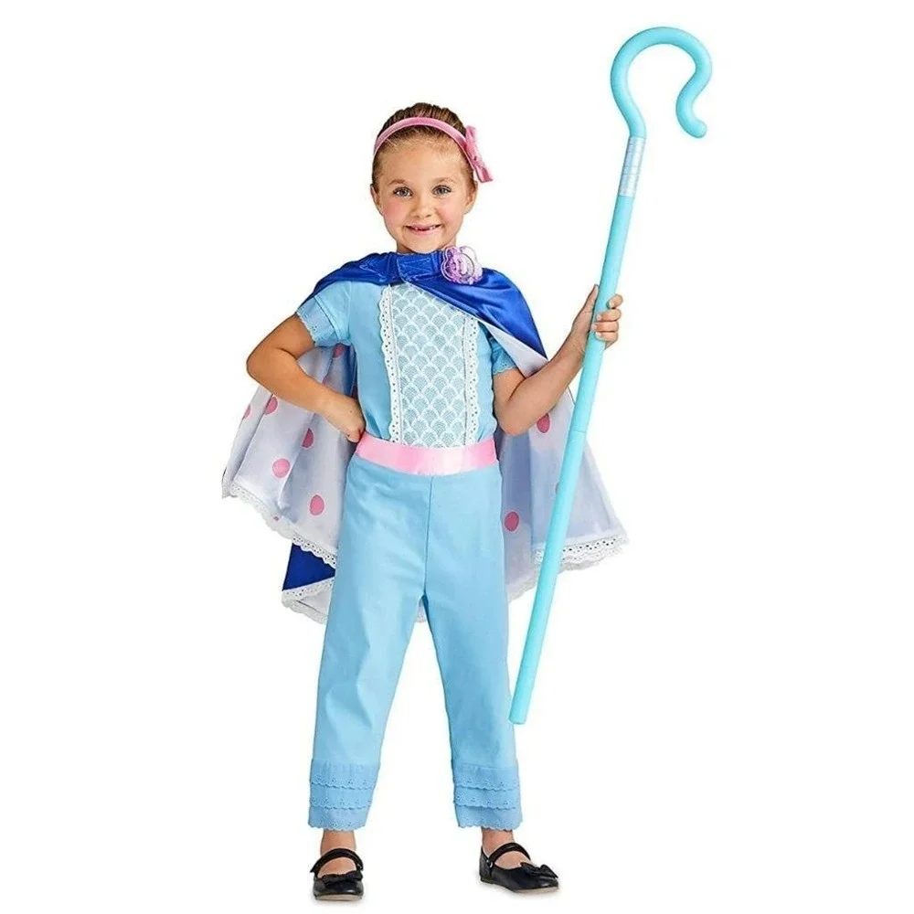 New Disney Store Girls Toy Story 4 Bo Peep Costume with Shepherds Crook Sz 4